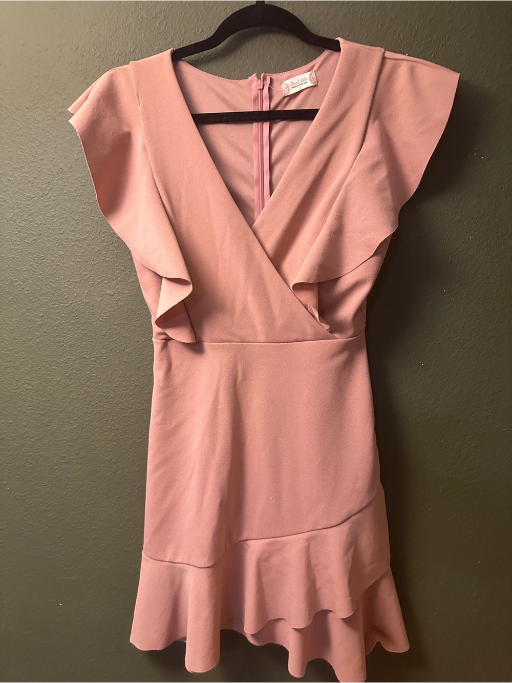 Altar'd State Dusty Pink Ruffle Wrap Mini Dress